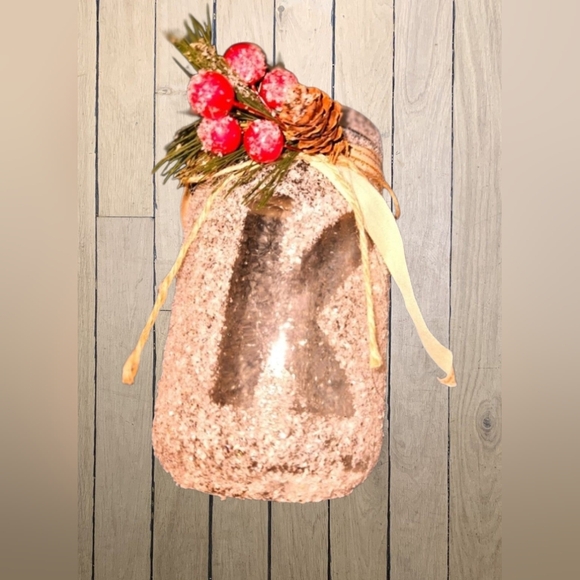 Letter K Christmas jar/candle holder - Picture 1 of 2